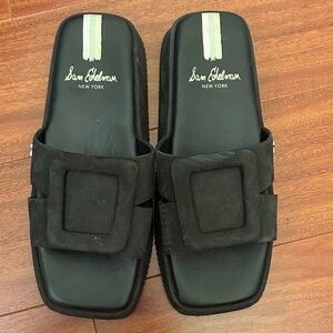 Sam Edelman Black Slide Sandals with Buckle